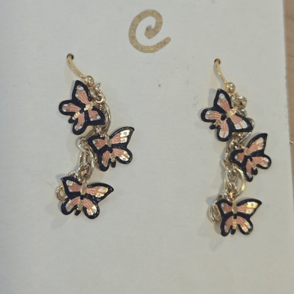 Lightshine Sea Gems Butterfly Dangle Earrings